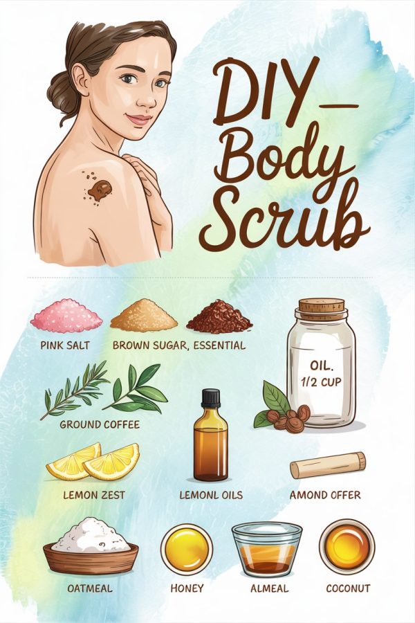 Natural Homemade Body Scrub Recipe with Oatmeal and Honey for Sensitive Skin