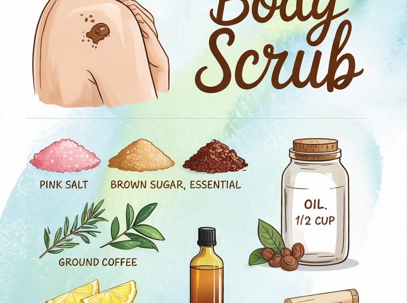 Natural Homemade Body Scrub Recipe with Oatmeal and Honey for Sensitive Skin