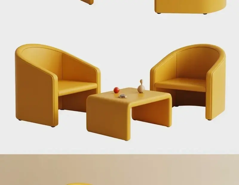Mustard Yellow Modern Play Furniture Set for Minimalist Kids Room