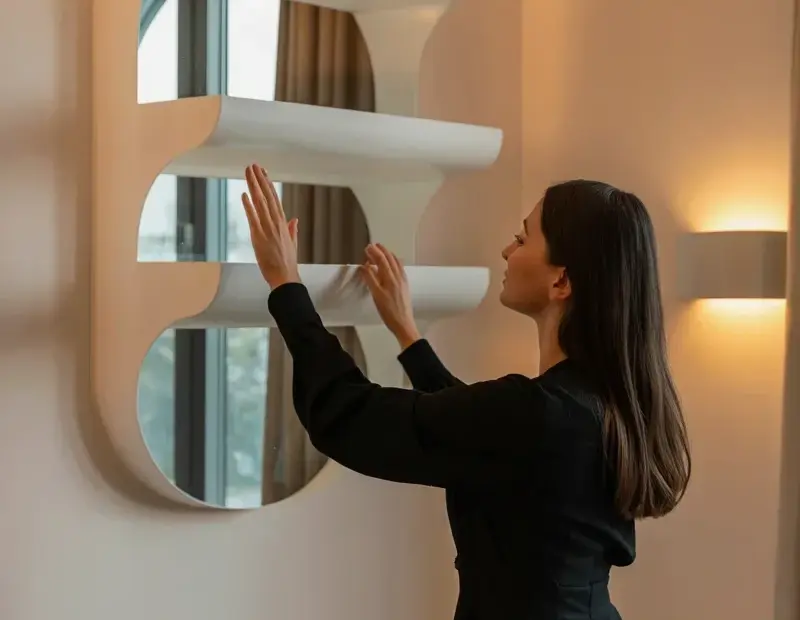 Curved window arches for a sculptural modern interior | warm beige decor