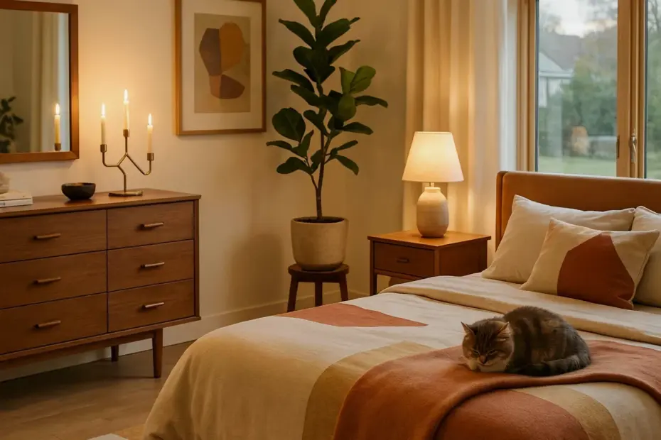 Cozy Bedroom Before & After: Candlelight, Natural Tones & Plants